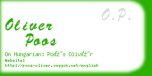 oliver poos business card